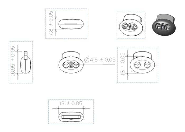 Two-hole bean cordlock - Image 5